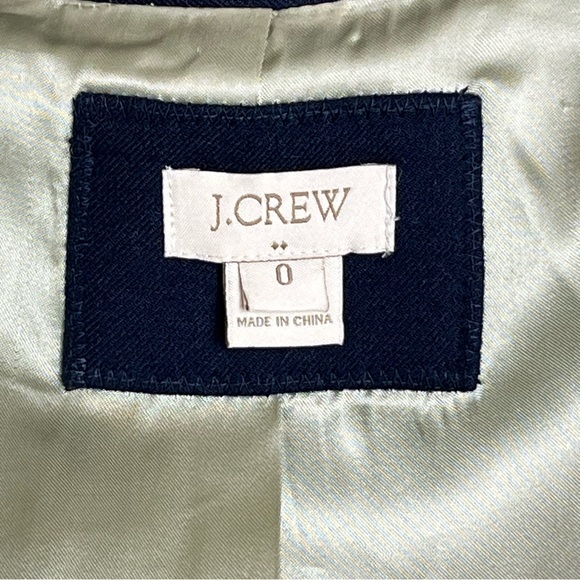 J. CREW Women’s Wool Blend Blazer Size 0 Blue Preppy Academia Officecore - Picture 2 of 9